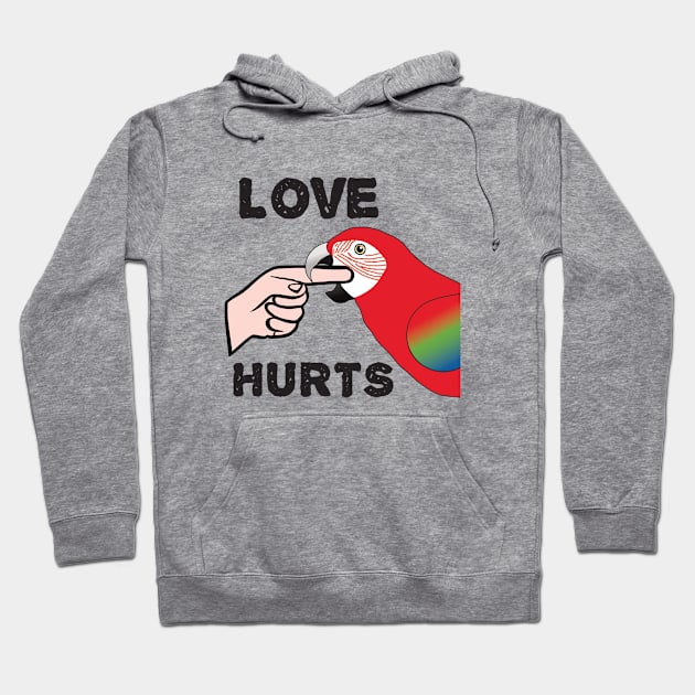 Love Hurts - Greenwing Macaw Parrot Hoodie by Einstein Parrot